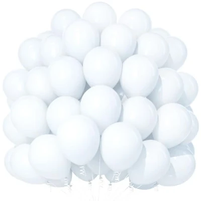 Afbeelding van Teselife Witte Ballonnen, 100 Stuks 12 Inch Mat Latex Feest Ballonnen Voor Meisje Vrouwen Verjaardag Jubileum Bruiloft Verloving Afstuderen Baby Shower Decoraties