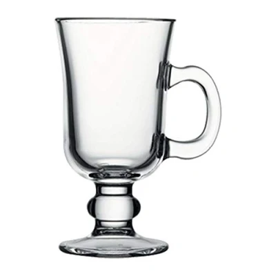 Afbeelding van Pasabahce, Irish Coffee glazen set van 2, in de doos, ca. 230 cc inhoud, mok met handvat, mooi gevormd en elegant.