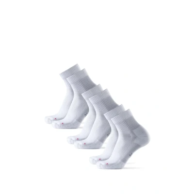 Afbeelding van DANISH ENDURANCE Hardloopsokken voor Lange Afstanden, Kwartlengte, Anti Blaar Dames &amp; Heren, 3 paar Wit 35 38