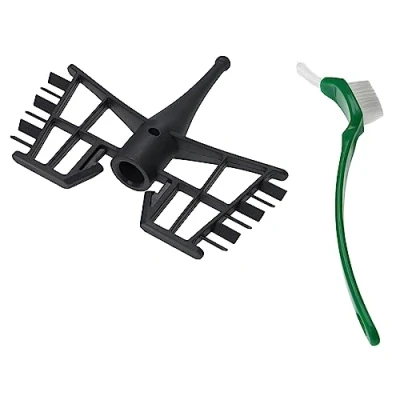 Afbeelding van vhbw Roeropzetstuk compatibel met Silvercrest Monsieur Cuisine Connect SKMC 1200 keukenmachine, vlinderopzetstuk + borstel, kunststof, donkergrijs