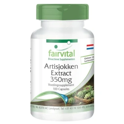 Afbeelding van Fairvital Artisjok extract 350mg HOOG GEDOSEERD VEGAN voedingssupplement 100 capsules gestandaardiseerd op 2,5% cynarine