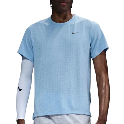 Afbeelding van Nike Performance Breathe Miler TOP Sport Tshirt, Heren, Maat: Large, Psychic blue/reflective silver