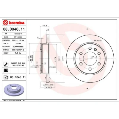 Afbeelding van Brembo Remschijven 08.D046.11