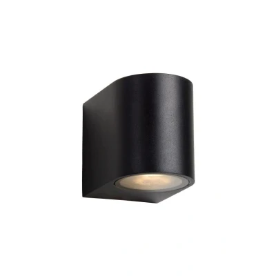 Afbeelding van Lucide LED wandspot buiten ZORA IP44 afgerond zwart 9x6,5x7,9 cm