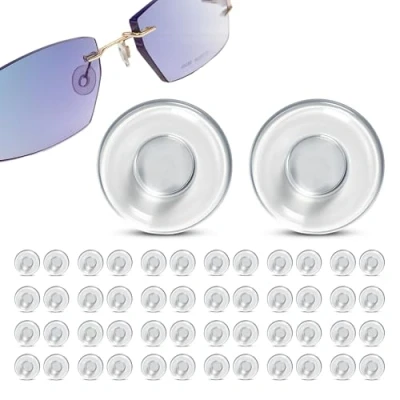 Afbeelding van SPORTS WORLD VISION Bril/brilmontuur randloze neuspads rond 9 mm inschuiven 50 stuks, zilver, 9mm