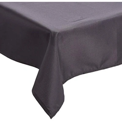 Afbeelding van stof Textiles Tafelkleed 180 x cm antraciet Eettafel tafellakens polyester tafel dekken nette afwerking