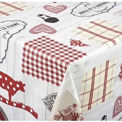 Afbeelding van Venilia tafelkleed Country tafellinnen tafelzeil, onderhoudsvriendelijk waterafstotend ovaal 140 x 200 cm, pvc polyester
