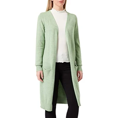 Afbeelding van JDY Jdymarco LONG Cardigan Vest, Dames, Maat: Large, Basil/melange