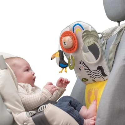 Afbeelding van Taf Toys Savannah Play and Kick Car Toy with Remote Control. Rear Facing Baby Travel Activity Centre. safe Mirror, Rattling Toucan Chime Bell Lion Teether. Suitable from Birth
