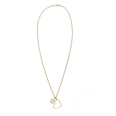 Afbeelding van Elli Halsketting Dames hart solitaire symbool met kristallen in 925 sterling zilver rose gold plated