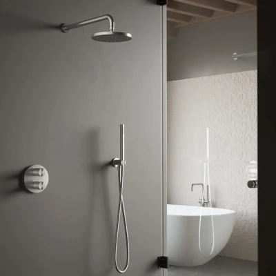 Afbeelding van Hotbath Archie Regendoucheset IBS30A RVS316 Ronde handdouche 20cm Hoofddouche Plafondbuis