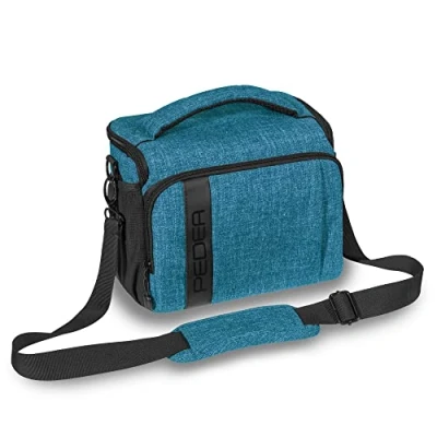 Afbeelding van PEDEA Camera Tas *Fashion* Blauw 26 x 19 16cm (BxHxD) Cameratas voor spiegelreflexcamera&#039;s groot schoudertas systeemcamera