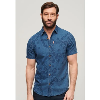 Afbeelding van Superdry Vintage LOOM Short Sleeve Overhemd, Heren, Maat: XXL, Surf school indigo
