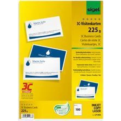 Afbeelding van sigel visitekaarten 3c 85x55mm 250gr hoogwit