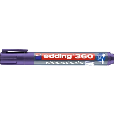 Afbeelding van edding 360 whiteboardmarker, paars, 1 whiteboardstift, ronde punt 1,5 3 mm, boardmarkers, afwasbaar, voor whiteboard, flipchart, magneetbord, prikbord, memobord, sketchnotes