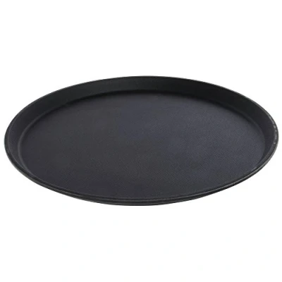 Afbeelding van Cambro Treadlite rond antislip glasvezel dienblad zwart 35,5cm