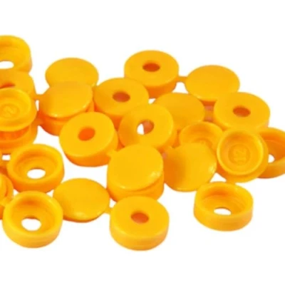 Afbeelding van Schroefdeksels SENRISE scharnierende plastic schroefdoppen knop voor meubels decoratieve 5 kleuren (50 stuks, geel)