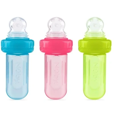 Afbeelding van Nuby EZ Squee Z siliconen dispenser voor babyvoeding, zelfvoederend, 1 stuk (1 stuk), kleuren kunnen variëren