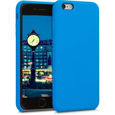 Afbeelding van kwmobile telefoonhoesje compatibel met Apple iPhone 6 Plus / 6S hoesje Zachte case voor smartphone Back cover in stralend blauw