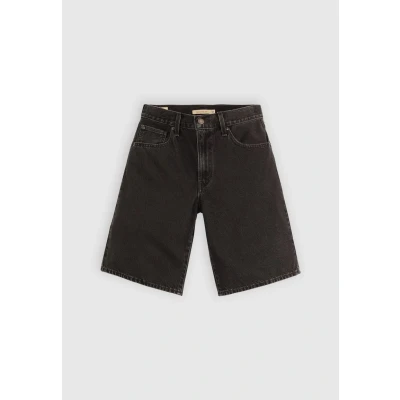 Afbeelding van Levi&#039;s dames High waist wide fit korte broek van denim in de kleur Donkergrijs, maat: W25