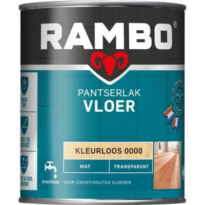 Afbeelding van Rambo Pantserlak Vloer Transparant Mat Lak 750 ml 0000 Kleurloos