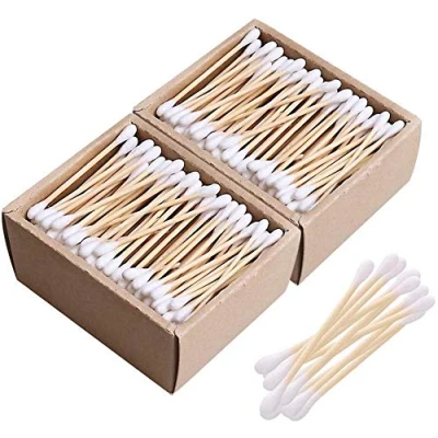 Afbeelding van EcoBud Bamboe Wattenstaafjes Cotton Buds Ecologische houten oorstokjes Duurzaam &amp; Plasticvrij 4 x 300 stuks