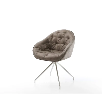 Afbeelding van Draaistoel Gaio Flex kruisframe conisch roestvrij staal taupe vintage 180