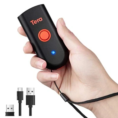 Afbeelding van Tera Mini draagbare barcodescanner CCD 3in1 Bluetooth &amp; USB kabel 2,4G draadloos voor 1D barcodes op papier beeldshirt barcodelezer, 1100CCD