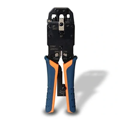 Afbeelding van AISENS A142 0311 Nietang ratelkrimptang RJ10/RJ11/RJ12/RJ45, zwart