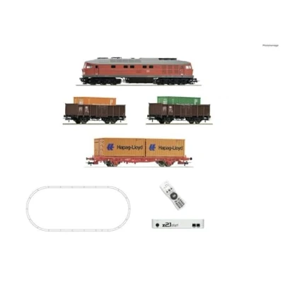 Afbeelding van Roco 5110003 H0 z21 digitale startset diesellocomotief BR 232 met goederentrein van de DB AG