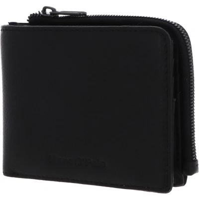 Afbeelding van Marc O&#039;Polo Leren Portemonnee Theo Combi Wallet Black Zwart