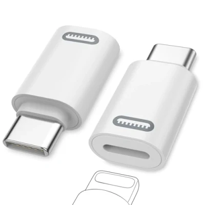 Afbeelding van MoKo Lightning Female to USB C Male Adapter 2 Pack, Converter for iPhone 15 Series, iPad Pro/Air, Fast Charging/Data Transfer, NOT Audio/OTG