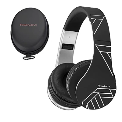Afbeelding van PowerLocus P1 Bluetooth Koptelefoon Draadloos Over Ear Met Microfoon Inklapbaar incl. Hoes Zwart/Zilver