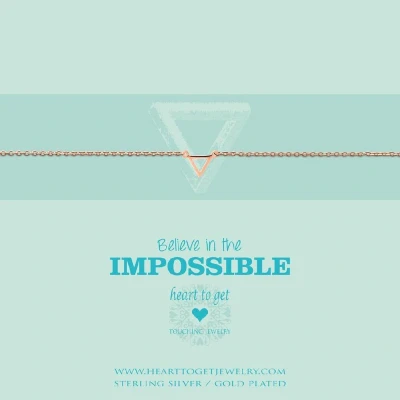 Afbeelding van Heart to Get bracelet, gold plated, small triangle, believe in the impossible