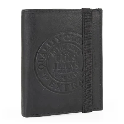 Afbeelding van Lois Portemonnee Heren Leer RFID Leren Met Stijlvol Design Duurzame Leather Wallet Voor Mannen Veiligheid En Klasse Elke Gelegenheid, Zwart