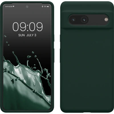 Afbeelding van kwmobile telefoonhoesje geschikt voor Google Pixel 7 Hoesje met siliconen coating Smartphone case in mosgroen