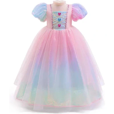 Afbeelding van Prinsessendroom Magische Regenboog Prinsessenjurk 104 (3/4 Jaar) Verkleed kleding Feestjurk
