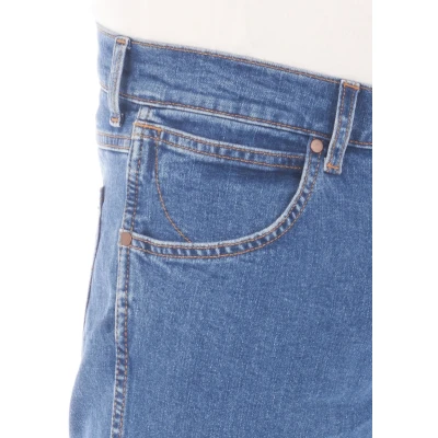 Afbeelding van Wrangler Heren Jeans Broeken Greensboro regular/straight Fit Blauw Volwassenen Denim Jeansbroek