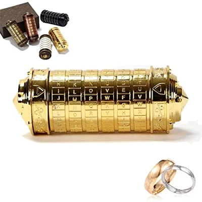 Afbeelding van Da Vinci code Cryptex kerst cadeau heren mannen dames ze hem brief wachtwoord slot Valentijnsdag Mini Lock romantische verjaardag voor Kerstmis, geschenken