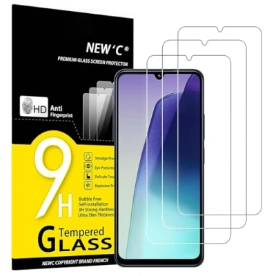 Afbeelding van NEW&#039;C 3 Stuks, Screen Protector voor Xiaomi Redmi 14C,Redmi 14R, A3 Pro Gehard Glass Schermbeschermer Luchtbelvrij Ultrabestendig (0,33 mm HD Ultra transparant) 9H hardheid glas