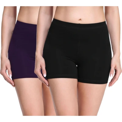 Afbeelding van Merry Style Dames Leggings Shorts Korte Viscose Wielershorts 2Pack MS MS10 283 LE 2P Zwart/Pruim (2Pack) XXL