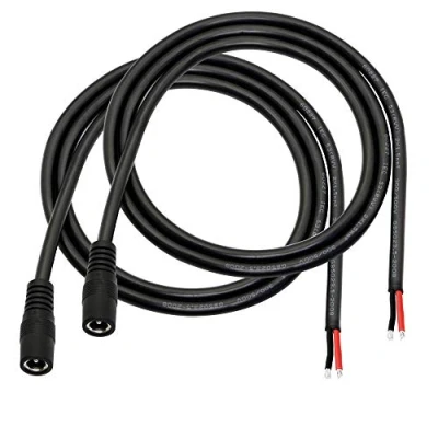 Afbeelding van DC Power Pigtails kabel, 3FT 5,5 mm x 2,1 mannelijke stekker naar kale draad open einde voedingsdraad voeding reparatiekabel voor CCTV beveiligingscamera, DVR, LED strip licht enz (2 stuks)