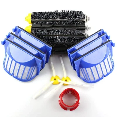Afbeelding van Premium Onderhoudskit Servicekit Geschikt voor iRobot Roomba 600 serie stofzuigerrobots 2 borstelset + 6 AeroVac filters zijborstels schoonmaakhulpstuk