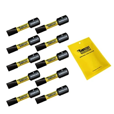 Afbeelding van 10 x SabreCut SCRSL632_10 32mm SL6 sleufmagnetische slagschroevendraaier driver bits set enkelzijdig zwaar werk