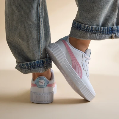 Afbeelding van PUMA Carina 3.0 Blurry Dreams PS Meisjes Sneakers White Rose Mauve Cool Weather