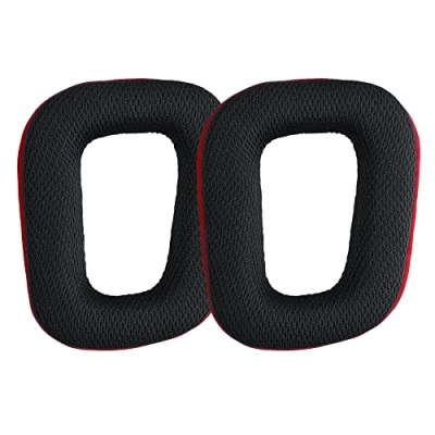 Afbeelding van kwmobile 2x oorkussens compatibel met Logitech G430 / G35 G930 F450 Earpads voor koptelefoon Kunstleer en schuim in rood