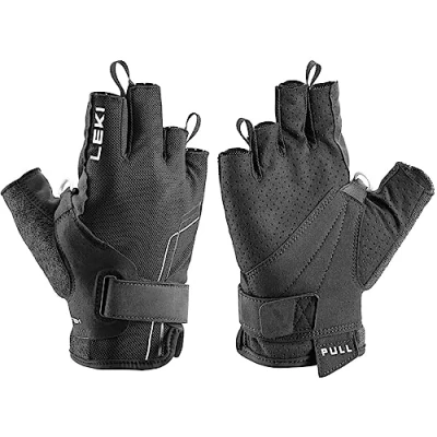 Afbeelding van LEKI Nordic Breeze Shark Korte handschoenen, zwart wit, EU 6
