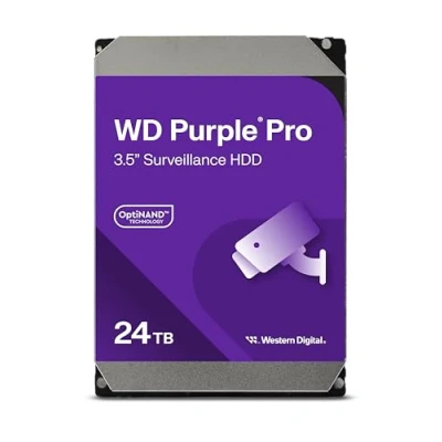 Afbeelding van WD Purple Pro 24TB Smart Video 3,5&quot; interne harde schijf Allframe AI 550 TB/jaar, 512 MB cache, 7.200 rpm, 5 jaar garantie