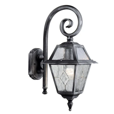 Afbeelding van Searchlight Klassieke muurlamp Genoa Curl zwart zilver 1515