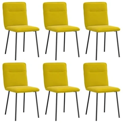 Afbeelding van vidaXL Eetkamerstoelen 6 st fluweel geel